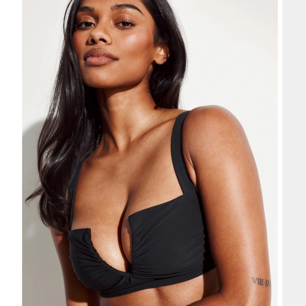 Knix Ruched Bikini Top in Espresso